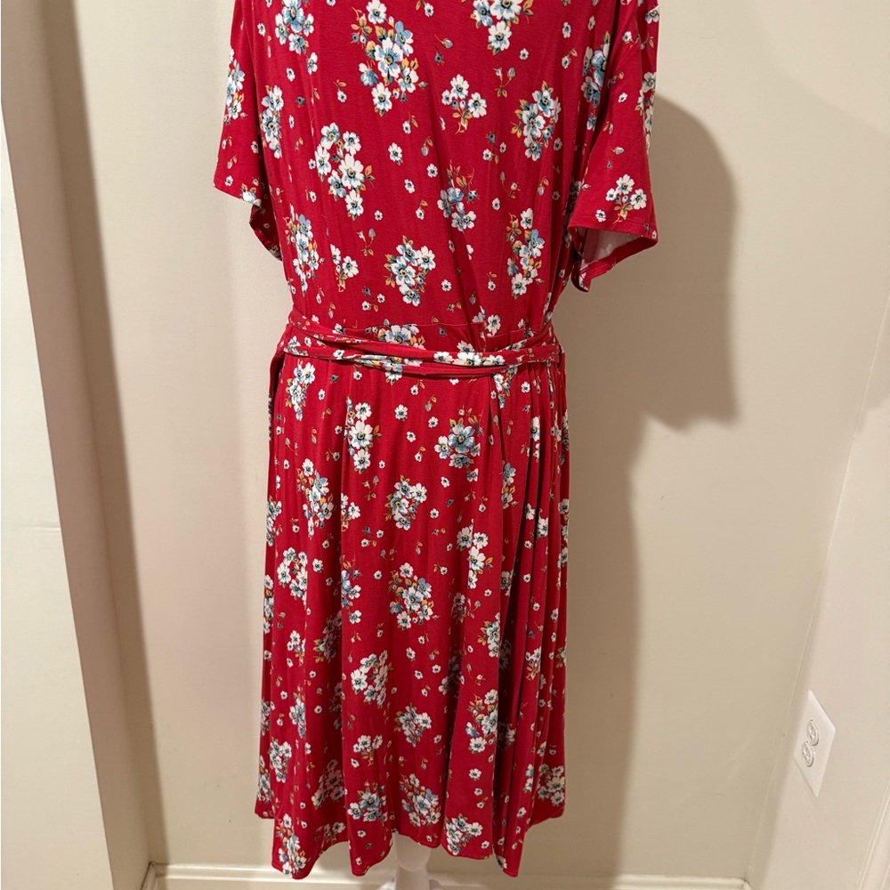 Worn 1 Time Loft Plus 24 Pink Floral Wrap Dress - Picture 3 of 5